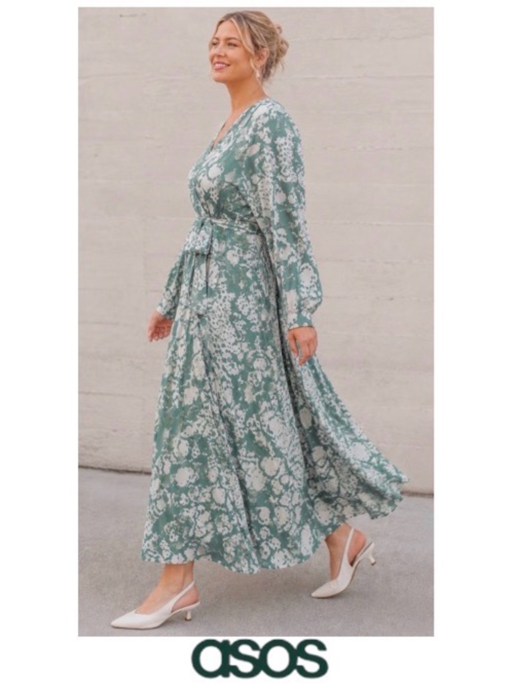 22W Missguided Floaty Ballerina Length Dress in Painterly Abstract Print